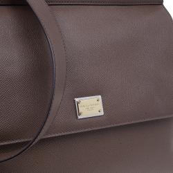 Dolce & Gabbana Brown Leather Miss Sicily Tote