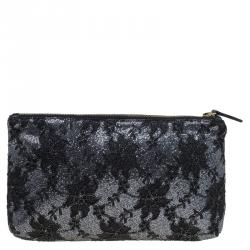 مملوكة مسبقًا Dolce and Gabbana Black Floral Lace Clutch