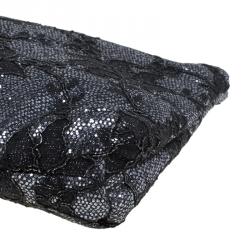 مملوكة مسبقًا Dolce and Gabbana Black Floral Lace Clutch