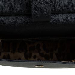 مملوكة مسبقًا Dolce and Gabbana Black Leather Medium Miss Sicily Tote
