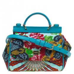 مملوكة مسبقًا حقيبة يد دولتشي أند غابانا ميس سيسيلي مايكرو طباعة زهور متعددة الألوان