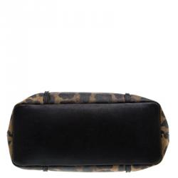 Pre Owned Dolce and Gabbana Leopard Print Coated Canvas Tote