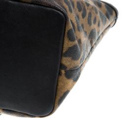 Pre Owned Dolce and Gabbana Leopard Print Coated Canvas Tote