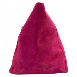 Pre Owned Dolce and Gabbana Fuschia Suede Bucket Bag