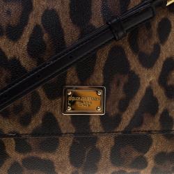 مملوكة مسبقًا حقيبة يد دولتشي أند غابانا يد علوية ميس سيسيلي صغيرة PVC طباعة فهد