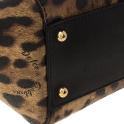 مملوكة مسبقًا حقيبة يد دولتشي أند غابانا يد علوية ميس سيسيلي صغيرة PVC طباعة فهد