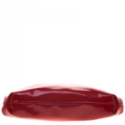 Pre Owned حقيبة كلاتش دولتشي أند غابانا إطار سلسلة جلد لامعة حمراء