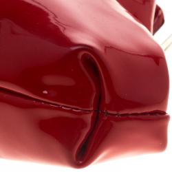 Pre Owned حقيبة كلاتش دولتشي أند غابانا إطار سلسلة جلد لامعة حمراء