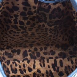 Pre Owned Dolce and Gabbana Blue Leather Miss Rouche Tote 