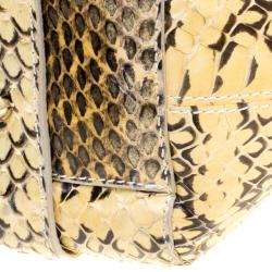Dolce and Gabbana Yellow Python Frame Satchel