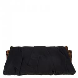 Pre Owned Dolce and Gabbana Black Satin Miss Lady Clutch