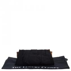 Pre Owned Dolce and Gabbana Black Satin Miss Lady Clutch
