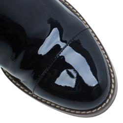Pre Owned Dolce and Gabbana Black Patent Leather and Quilted Nylon Knee Boots Size 40.5