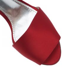 Pre Owned Dolce and Gabbana Red Satin Ankle Strap Sandals Size 38