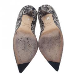 Pre Owned Dolce and Gabbana Black Lace Print Pointed Toe Pumps Size 38