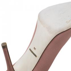 Dolce and Gabbana Nude Grosgrain Bellucci Je T'Aime Mamma Pumps Size 38.5