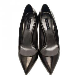 Pre Owned Dolce and Gabbana Metallic Leather Belluci K Pumps Size 39