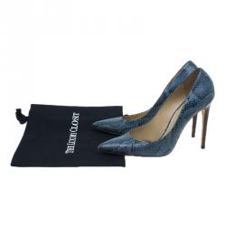 Dolce and Gabbana Blue Python Belluci Pointed Pumps Size 39