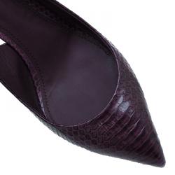 Pre Owned Dolce and Gabbana Purple Watersnake Slingback Sandals Size 40