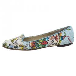Pre Owned Dolce and Gabbana Multicolor Canvas Sicilia Printed Smoking Slippers Size 39