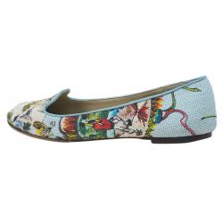 Pre Owned Dolce and Gabbana Multicolor Canvas Sicilia Printed Smoking Slippers Size 39