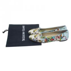 Pre Owned Dolce and Gabbana Multicolor Canvas Sicilia Printed Smoking Slippers Size 39