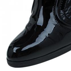 Pre Owned Dolce and Gabbana Black Patent Knee Boots Size 39