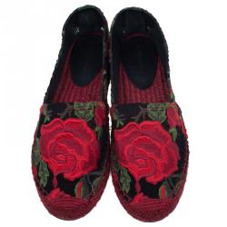 مملوكة مسبقًا Dolce and Gabbana Rose Lace Macrame Espadrilles Size 39