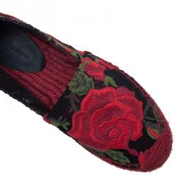مملوكة مسبقًا Dolce and Gabbana Rose Lace Macrame Espadrilles Size 39