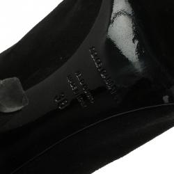 مملوكة مسبقًا بوت للكاحل دولتشي أند غابانا سويدي أسود بدلايات مزينة ومقدمة مفتوحة مقاس 36