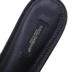 Pre Owned صندل سلايد دولتشي أند غابانا صوفيا جلد أسود مقاس 38