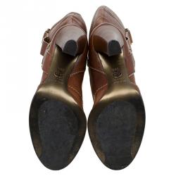 Pre Owned بوت للركبة دولتشي آند غابانا رايدينغ جلد بني مقاس 38.5