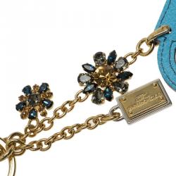 Pre Owned سلسلة مفاتيح دولتشي أند غابانا ووترنغ كان جلد أزرق