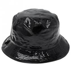 مملوكة مسبقًا قبعة دولتشي أند غابانا جلد أسود لامع M