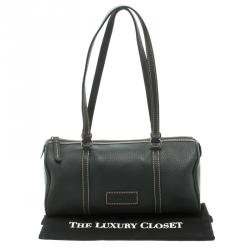 Dooney & Bourke Dark Grey Leather Barrel Shoulder Bag