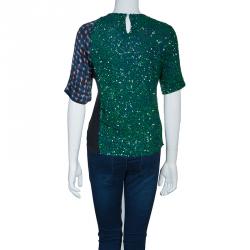 Dries van Noten Emerald Sequin Embellished Top M