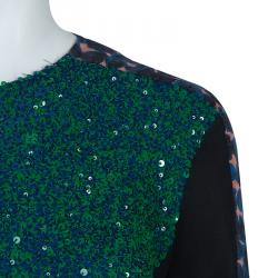 Dries van Noten Emerald Sequin Embellished Top M