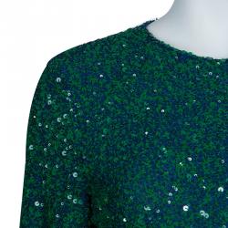 Dries van Noten Emerald Sequin Embellished Top M
