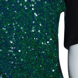 Dries van Noten Emerald Sequin Embellished Top M