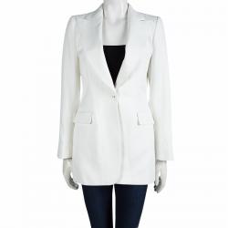 Dries Van Noten Off White Snap Button Closure Blazer S