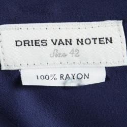 Dries van Noten Blue Satin Front Tie Detail Pants M