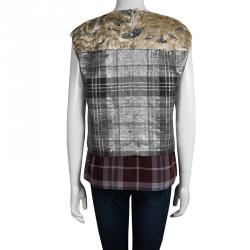 Pre Owned Dries Van Noten Fringe Detail Sequin Embellished Sleeveless Top M