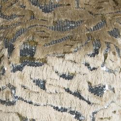 Pre Owned Dries Van Noten Fringe Detail Sequin Embellished Sleeveless Top M