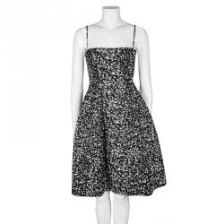 Pre Owned Dsquared2 Monochrome Pixelated Sandra 50'S Bell Dress S