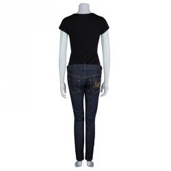 DSquared2 Indigo Dark Wash Denim Zip Detail Skinny Jeans M