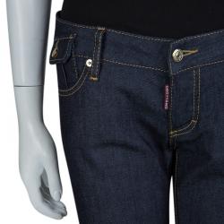 DSquared2 Indigo Dark Wash Denim Zip Detail Skinny Jeans M