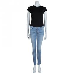 Pre Owned DSquared2 Indigo Light Wash Denim Zip Detail Skinny Jeans M