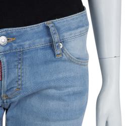 Pre Owned DSquared2 Indigo Light Wash Denim Zip Detail Skinny Jeans M