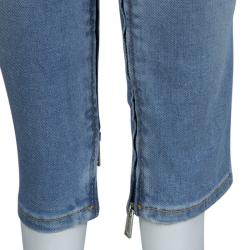 Pre Owned DSquared2 Indigo Light Wash Denim Zip Detail Skinny Jeans M