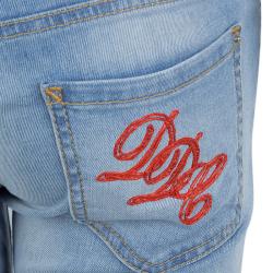 Pre Owned DSquared2 Indigo Light Wash Denim Zip Detail Skinny Jeans M